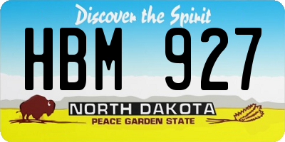 ND license plate HBM927