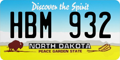 ND license plate HBM932
