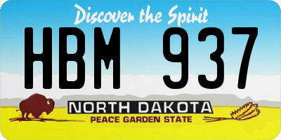 ND license plate HBM937