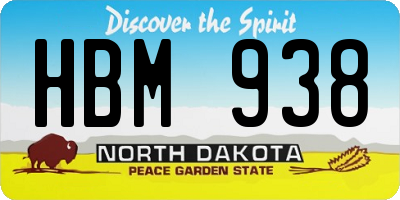 ND license plate HBM938