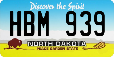 ND license plate HBM939