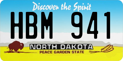 ND license plate HBM941