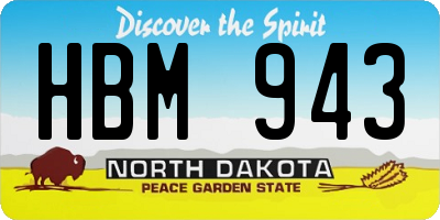 ND license plate HBM943