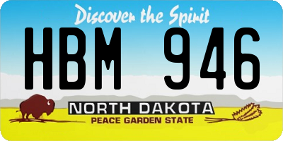 ND license plate HBM946