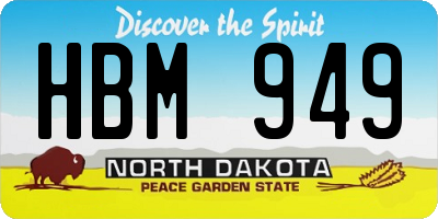 ND license plate HBM949
