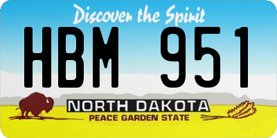 ND license plate HBM951