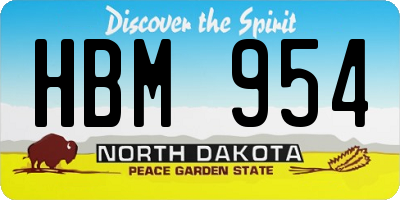 ND license plate HBM954