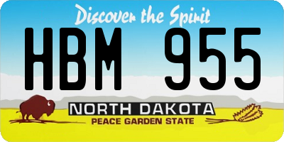 ND license plate HBM955