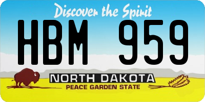 ND license plate HBM959