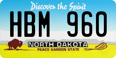 ND license plate HBM960