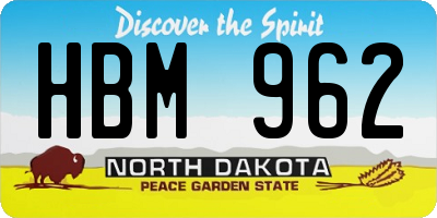 ND license plate HBM962