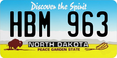 ND license plate HBM963