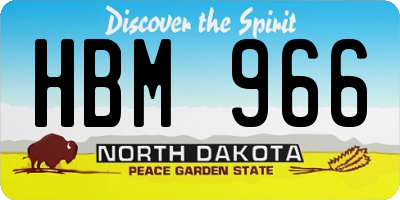 ND license plate HBM966