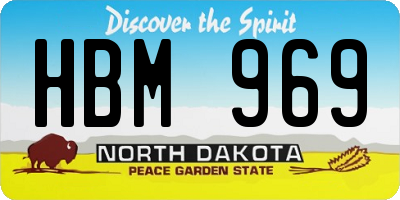 ND license plate HBM969