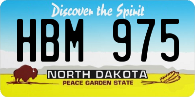 ND license plate HBM975