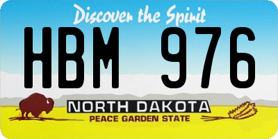 ND license plate HBM976