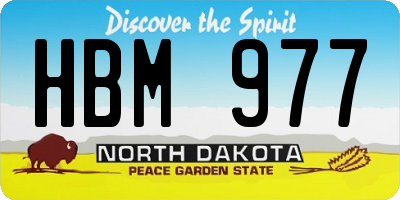 ND license plate HBM977