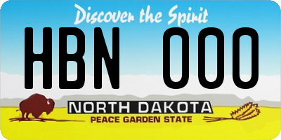 ND license plate HBN000