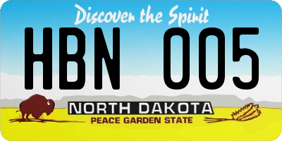 ND license plate HBN005