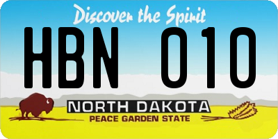 ND license plate HBN010