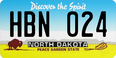 ND license plate HBN024