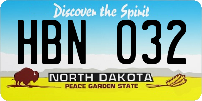 ND license plate HBN032