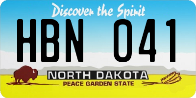 ND license plate HBN041