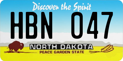 ND license plate HBN047