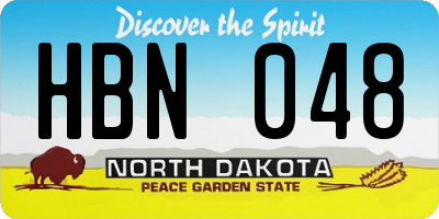 ND license plate HBN048