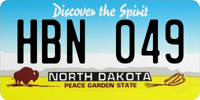 ND license plate HBN049