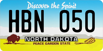 ND license plate HBN050