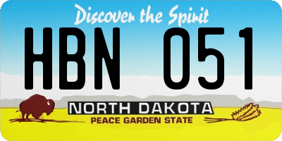 ND license plate HBN051