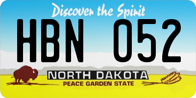 ND license plate HBN052