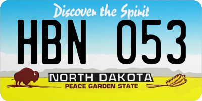 ND license plate HBN053