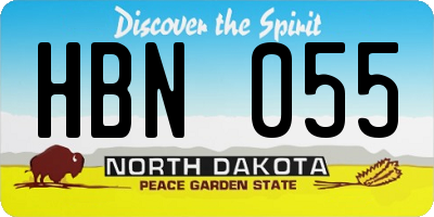 ND license plate HBN055