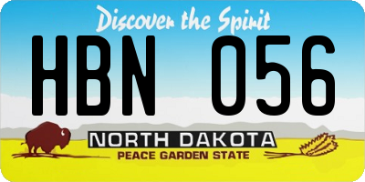 ND license plate HBN056