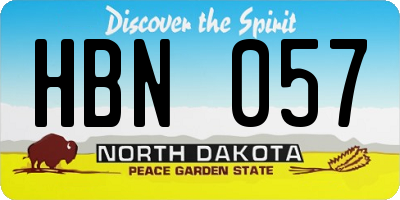 ND license plate HBN057