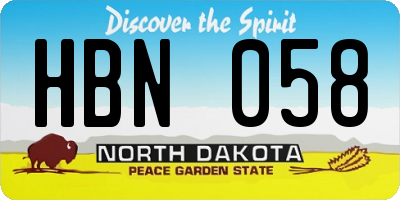 ND license plate HBN058