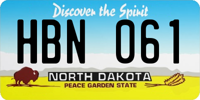 ND license plate HBN061