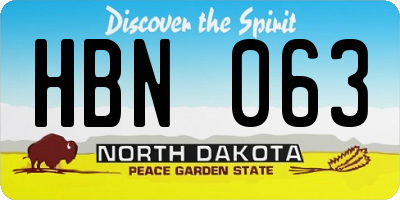 ND license plate HBN063