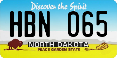 ND license plate HBN065