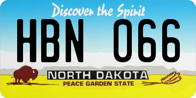 ND license plate HBN066