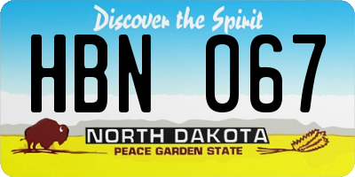 ND license plate HBN067