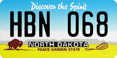 ND license plate HBN068