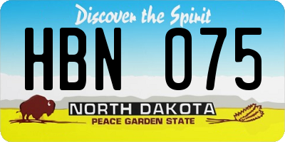 ND license plate HBN075