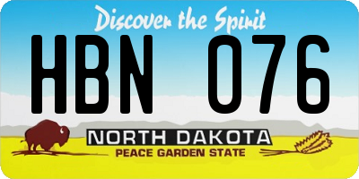 ND license plate HBN076