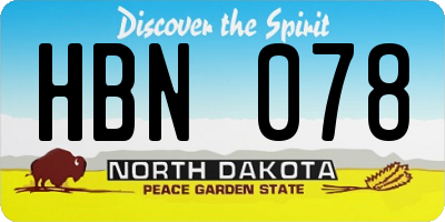 ND license plate HBN078