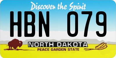 ND license plate HBN079