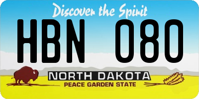 ND license plate HBN080