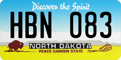 ND license plate HBN083